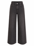 High-Waisted Dark Wash Wide-Leg Jeans