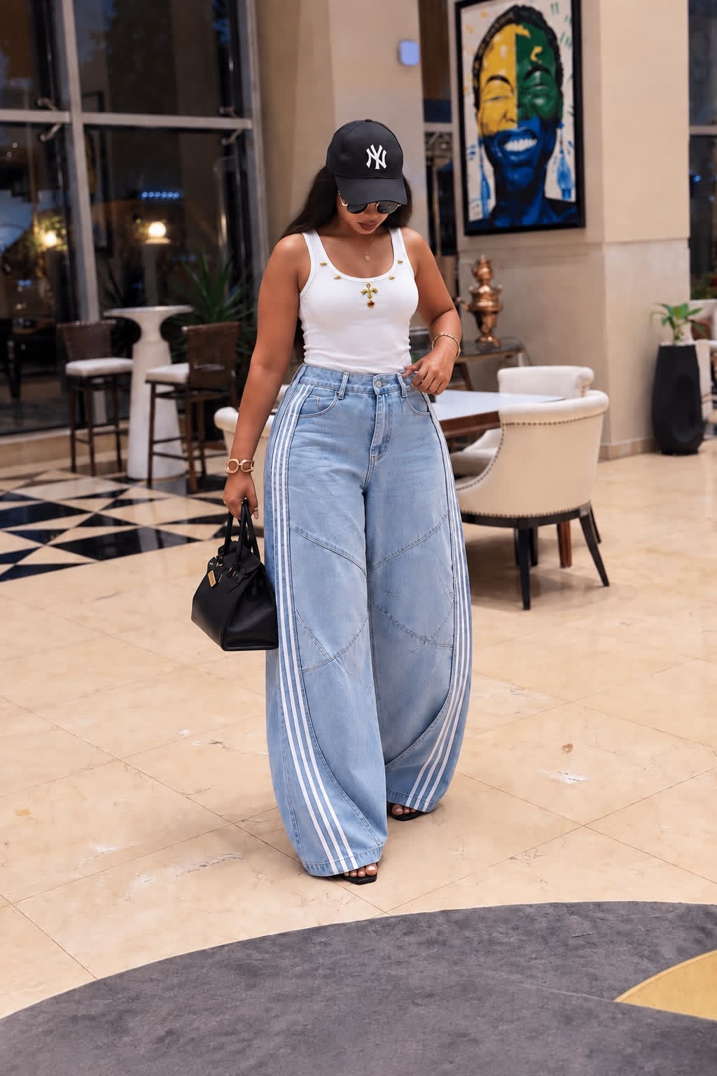 Button-Front Ribbed Tank Top