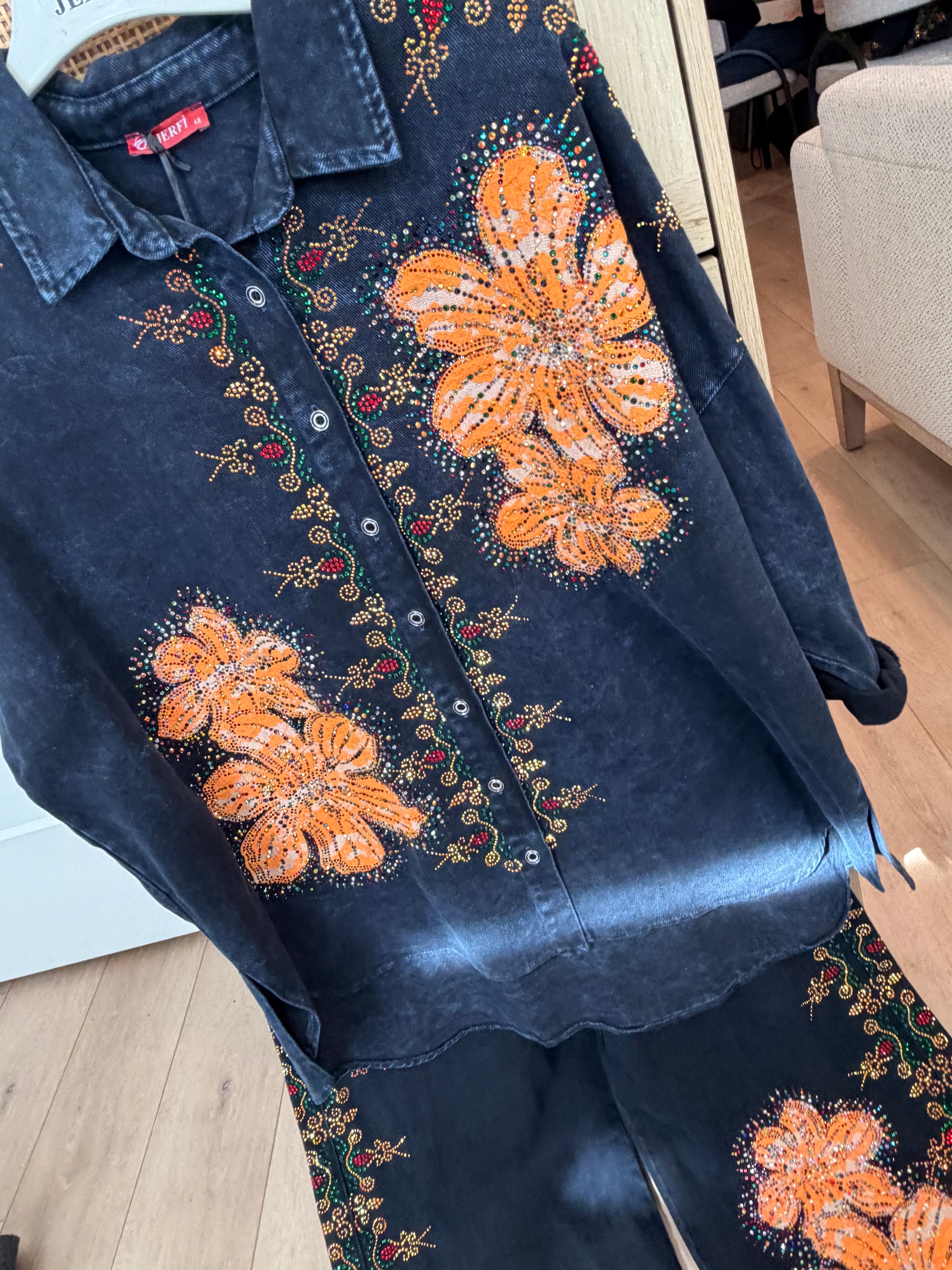 Floral Embroidered Two-Piece Co-Ord Set
