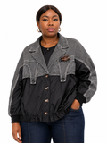 Two-Tone Denim Jacket Top
