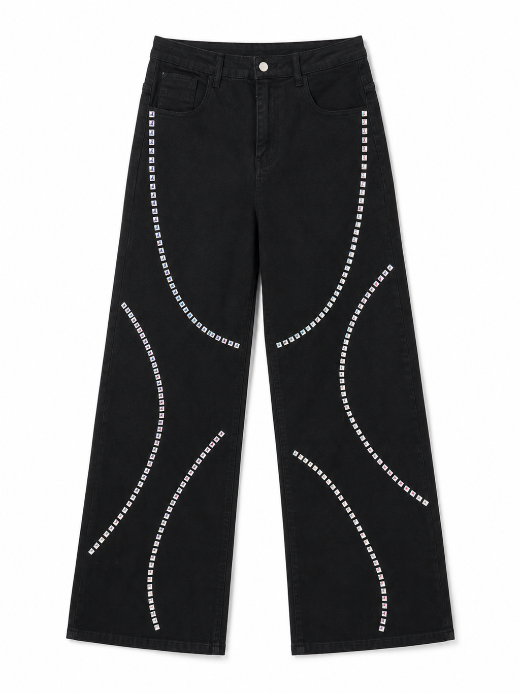 Curve Line Wide-Leg Pants
