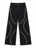 Curve Line Wide-Leg Pants