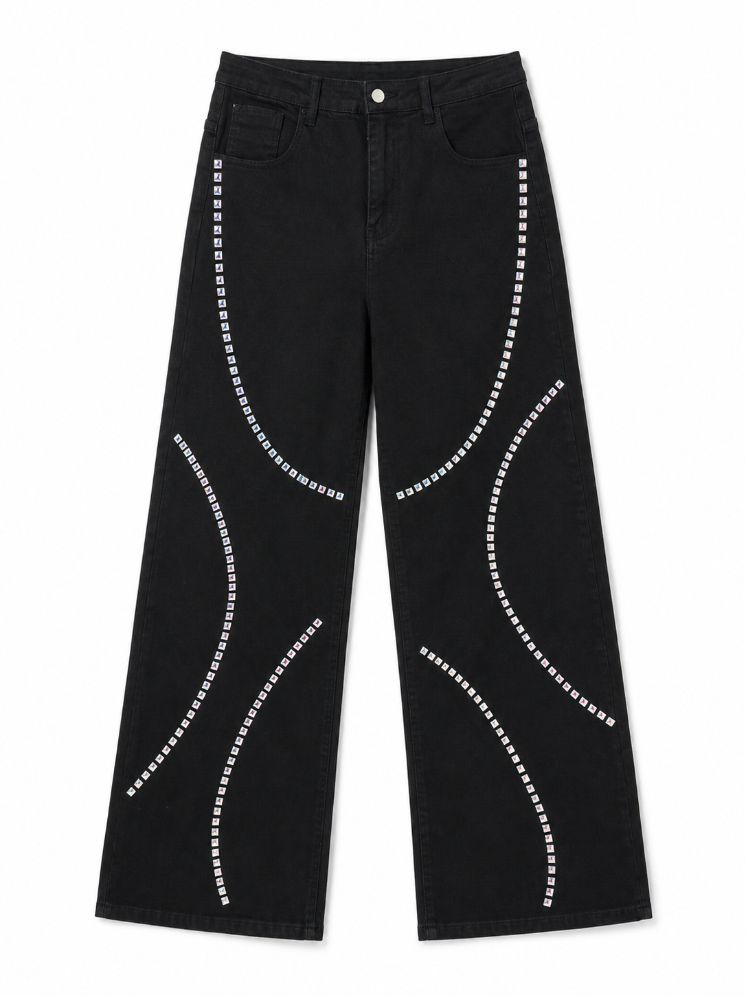 Curve Line Wide-Leg Pants