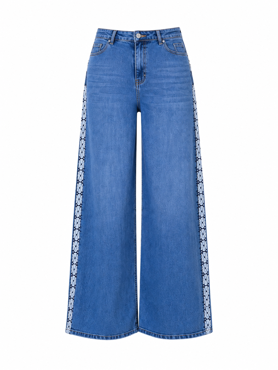 Women's High Waist Wide Leg Side Tape Pants