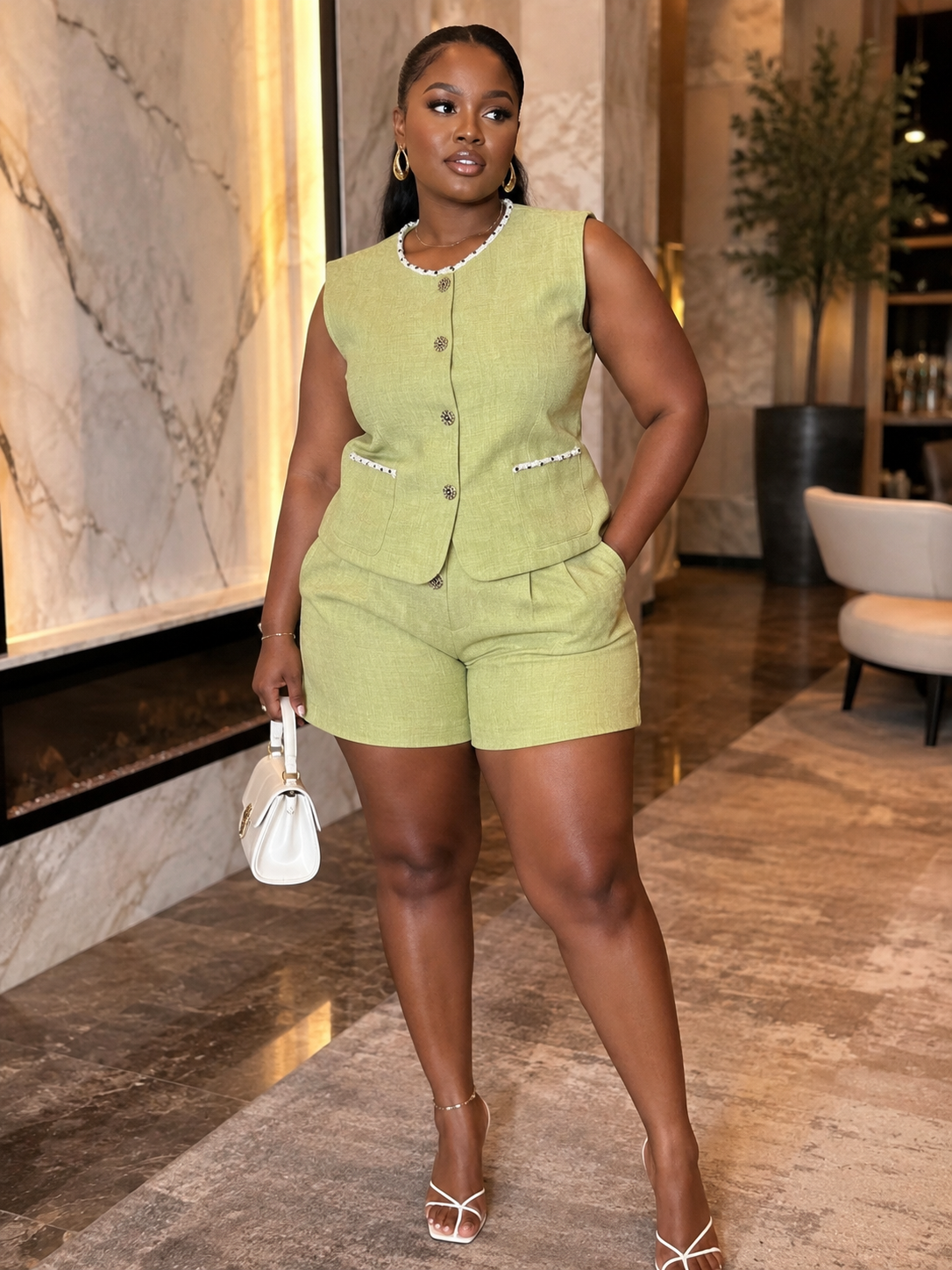 Textured Tweed 2-Piece Summer Short Set