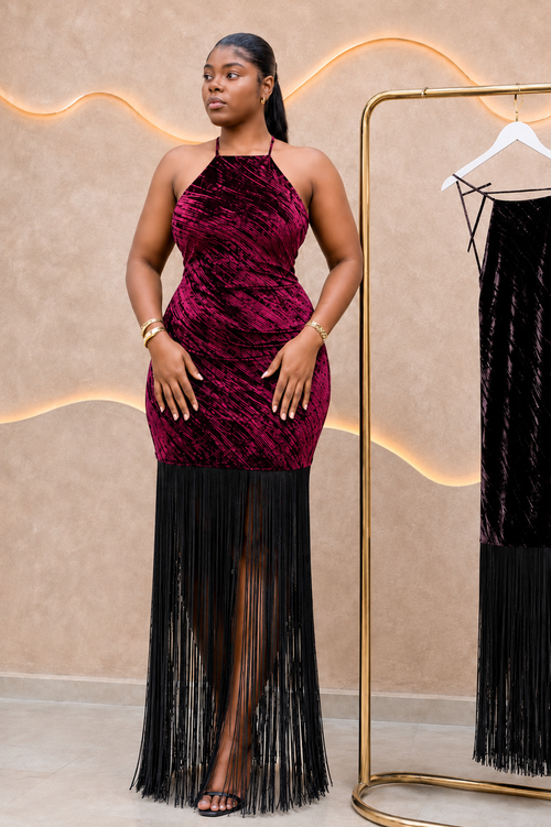 AFTER DARK FRINGE DRESS