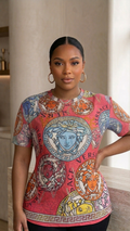 Ornate Graphic Print Crew-Neck Tshirt