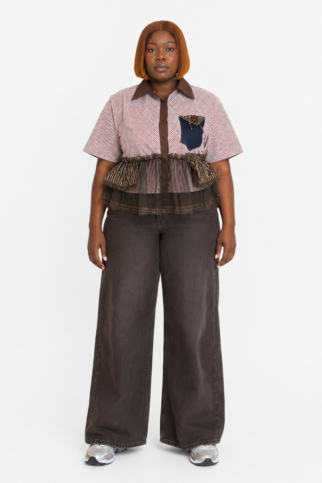 High-Waisted Dark Wash Wide-Leg Trouser