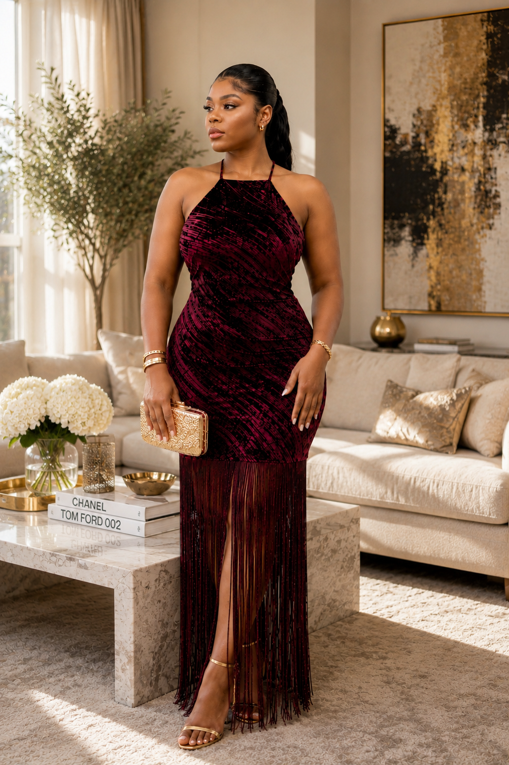 AFTER DARK FRINGE DRESS