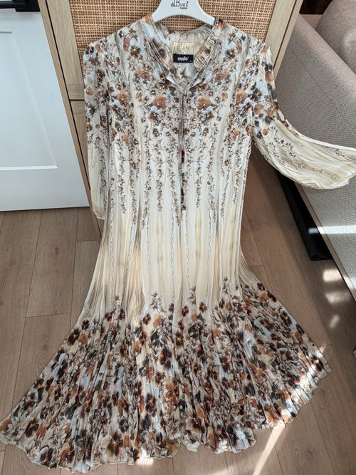 Boho Floral Patterned Long Sleeve Maxi Dress