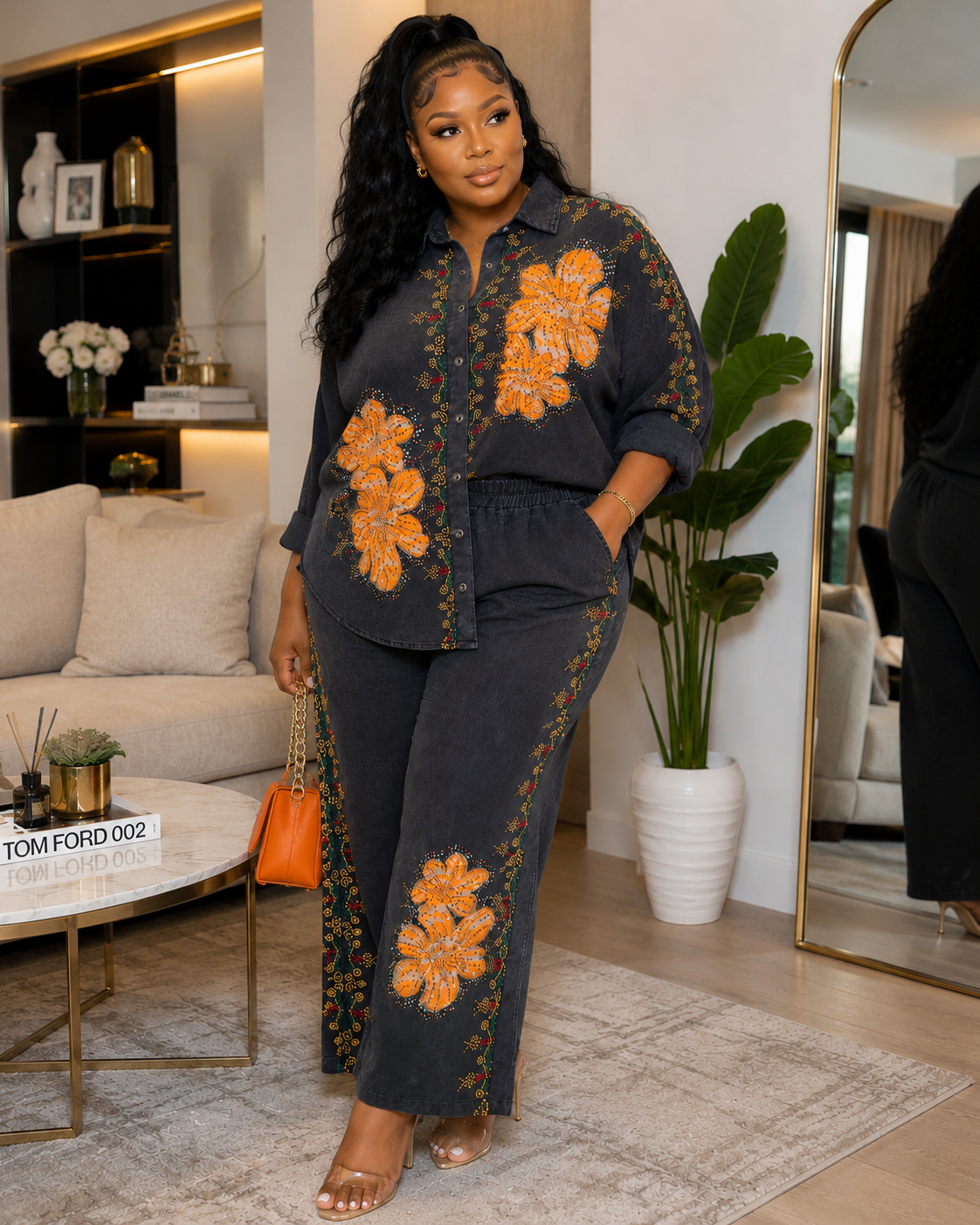 Floral Embroidered Two-Piece Co-Ord Set