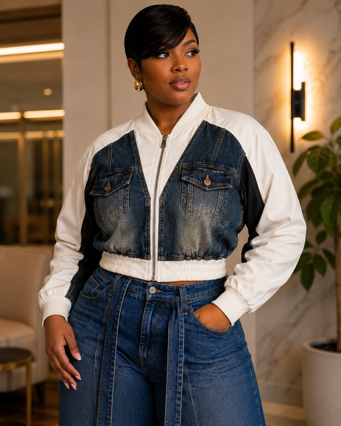 Colorblock Denim Bomber & Trucker Jacket Collection
