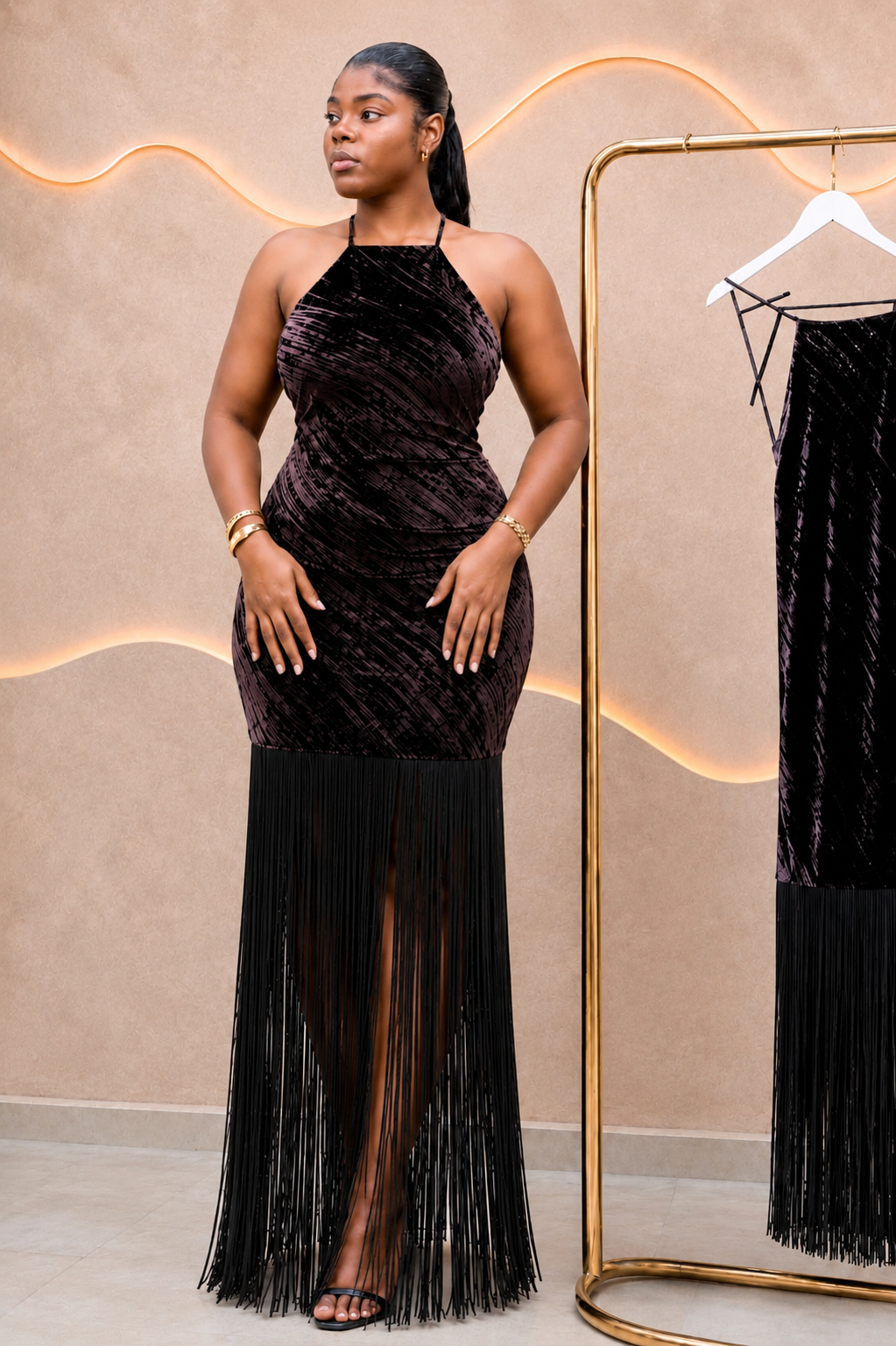 AFTER DARK FRINGE DRESS