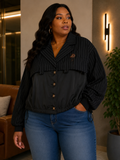Two-Tone Contrast Mixed-Media Jacket & Blouse Collection