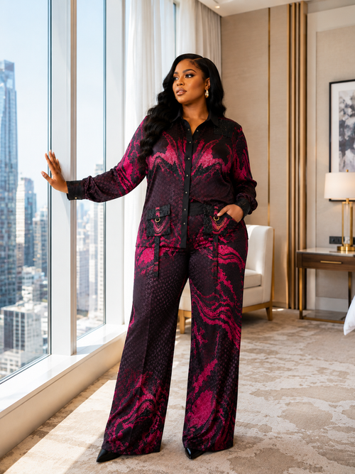 ELARA LUXE SATIN TWO PIECE SET