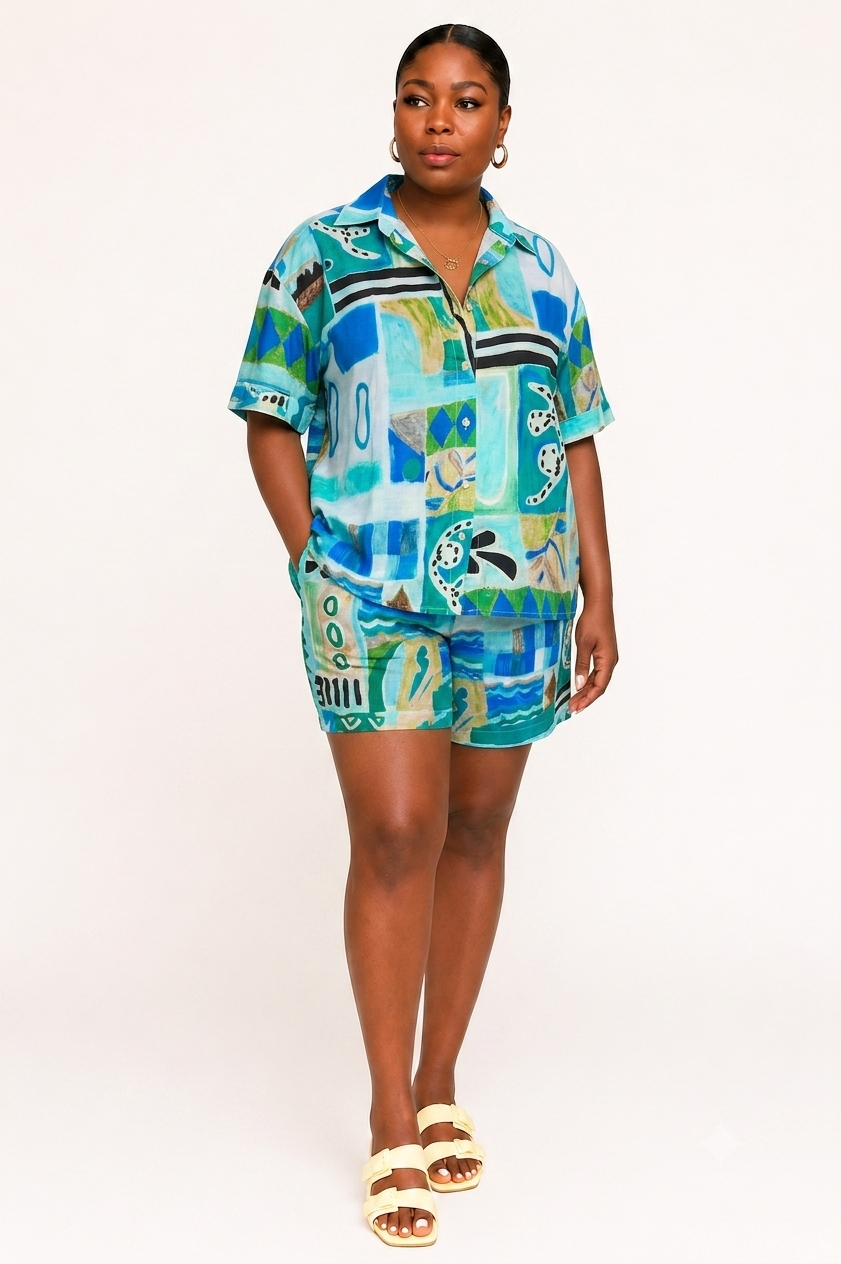 Abstract Print 2-Piece Summer Set