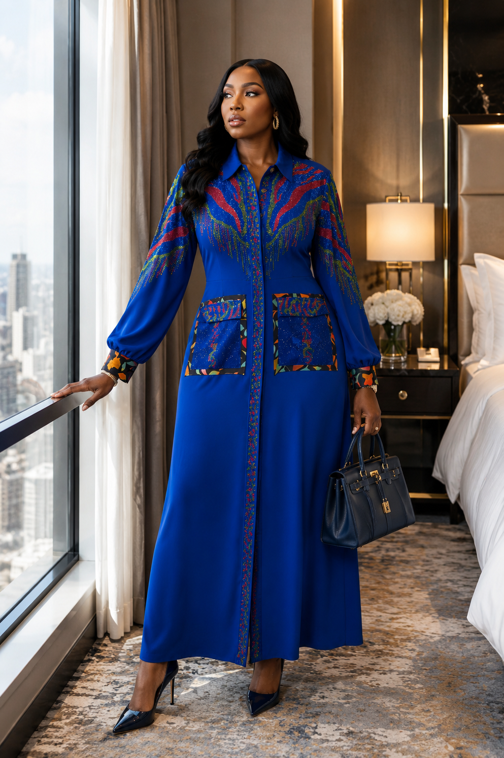 THE AMARA EMBROIDERED MAXI DRESS