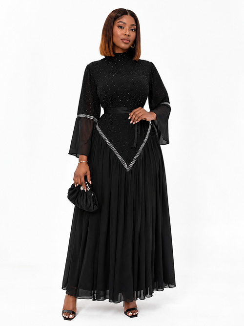 Elegant Pleated Maxi Dress