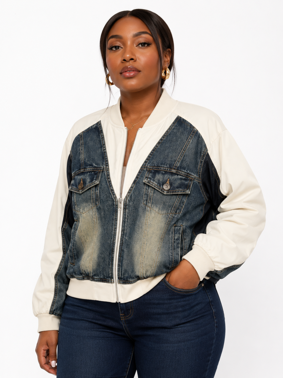Colorblock Denim Bomber & Trucker Jacket Collection