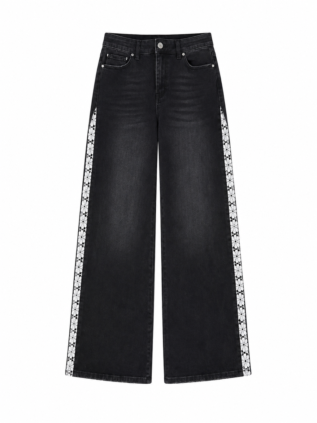 Women's High Waist Wide Leg Side Tape Pants