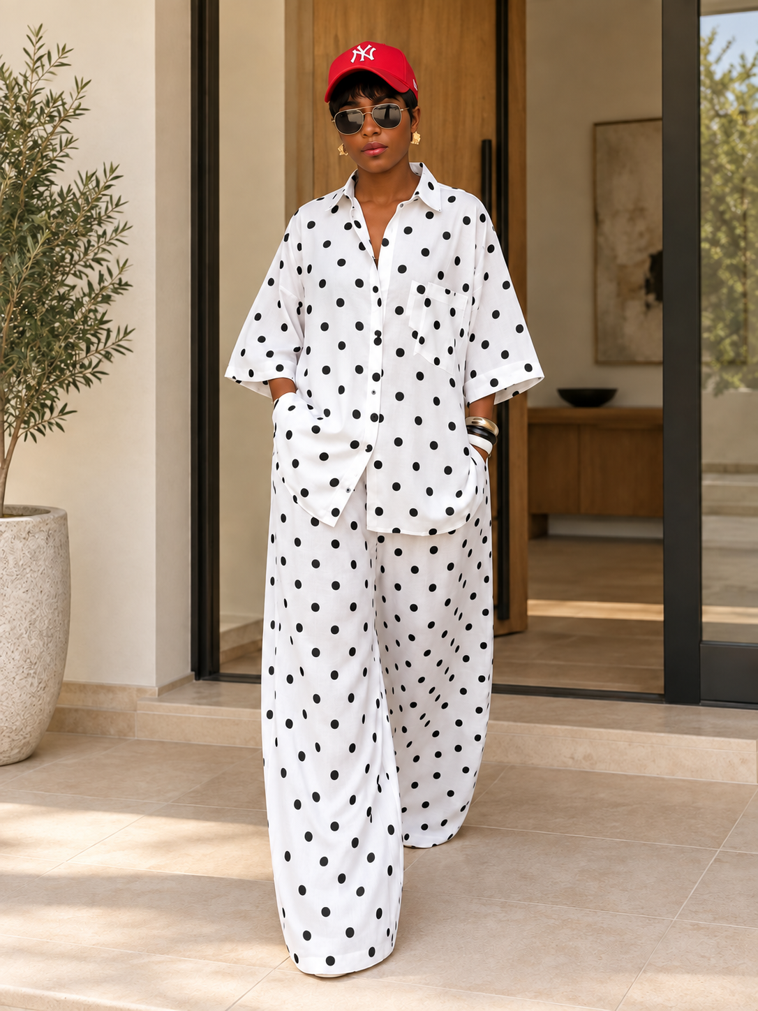 Polka Dot Two-Piece Co-Ord Set