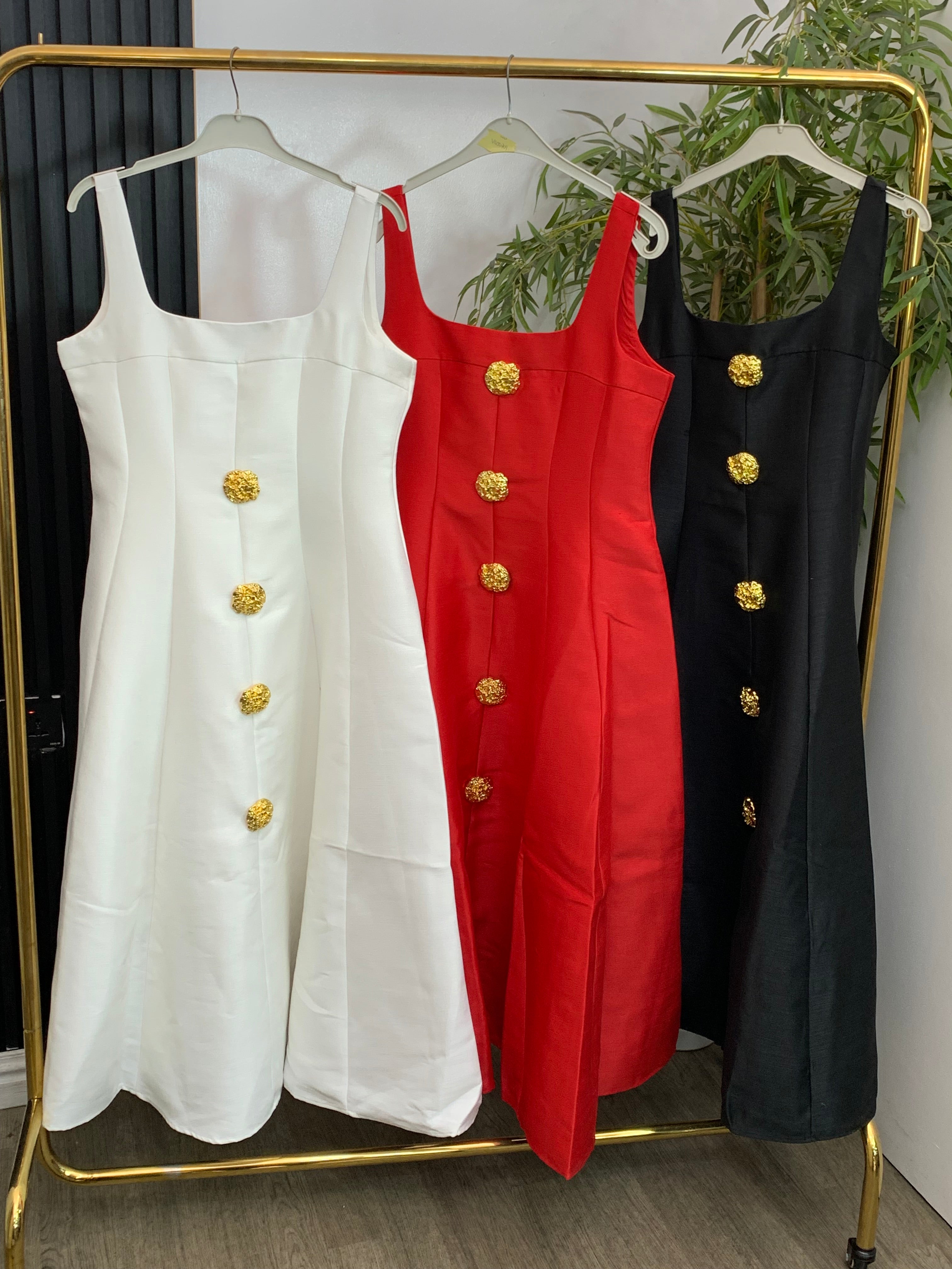 Gold detailed dress
